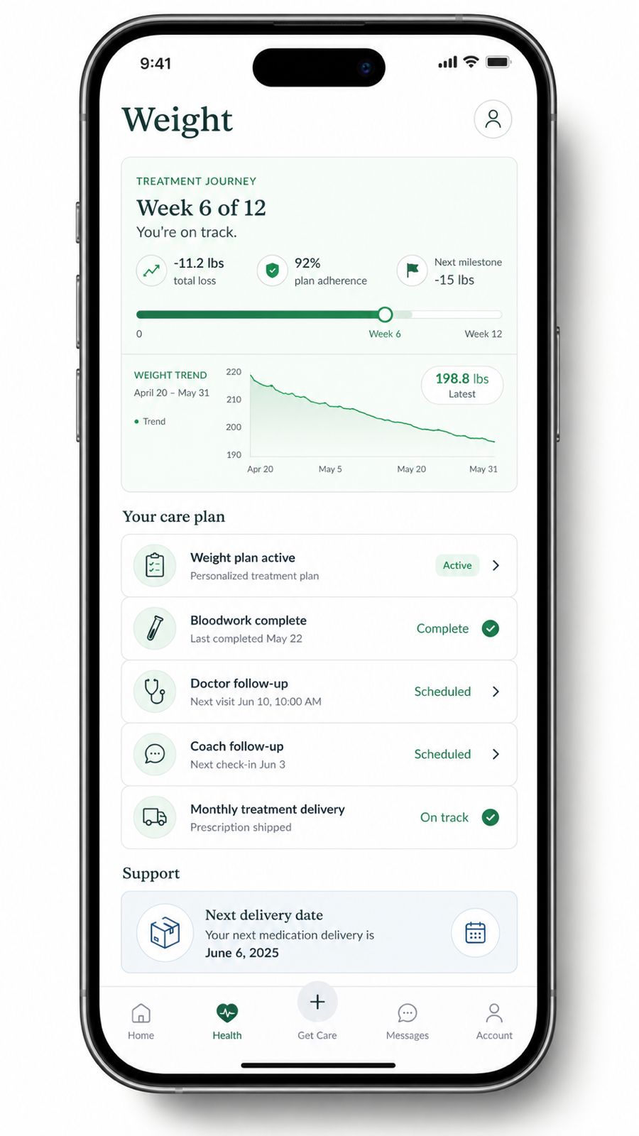 Weight — inside the Mansour app